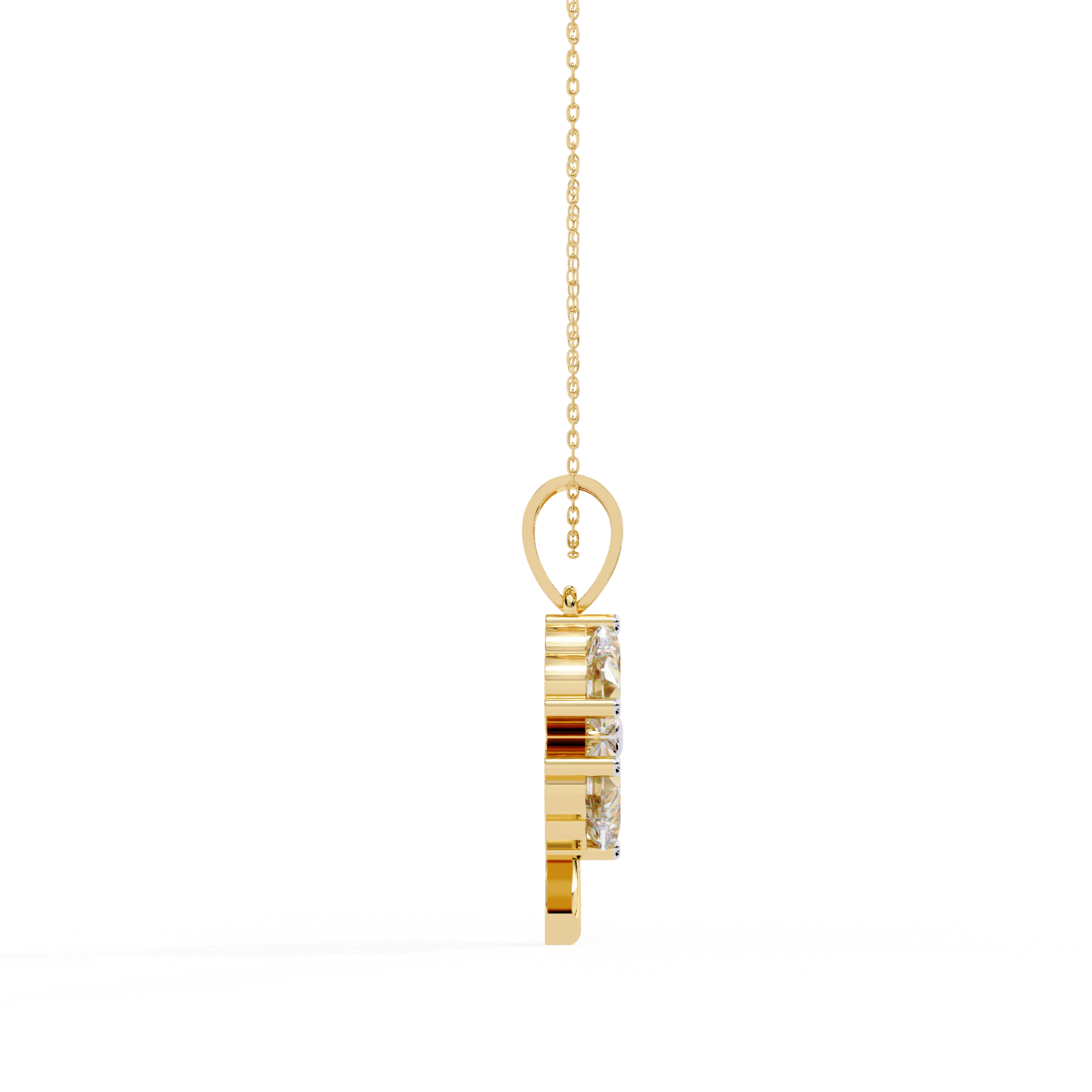 Solitairekart 0.61ct Natural Diamond Clover Radiance Pendant-HI Color, VS-SI Clarity